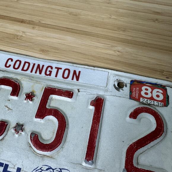 Vintage 1986 South Dakota License Plate AMC 512 Codington County Mount Rushmore - Picture 5 of 10